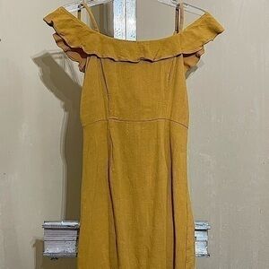 SOPRANO MUSTARD/GOLD  MINI DRESS WOMENS SZ MEDIUM